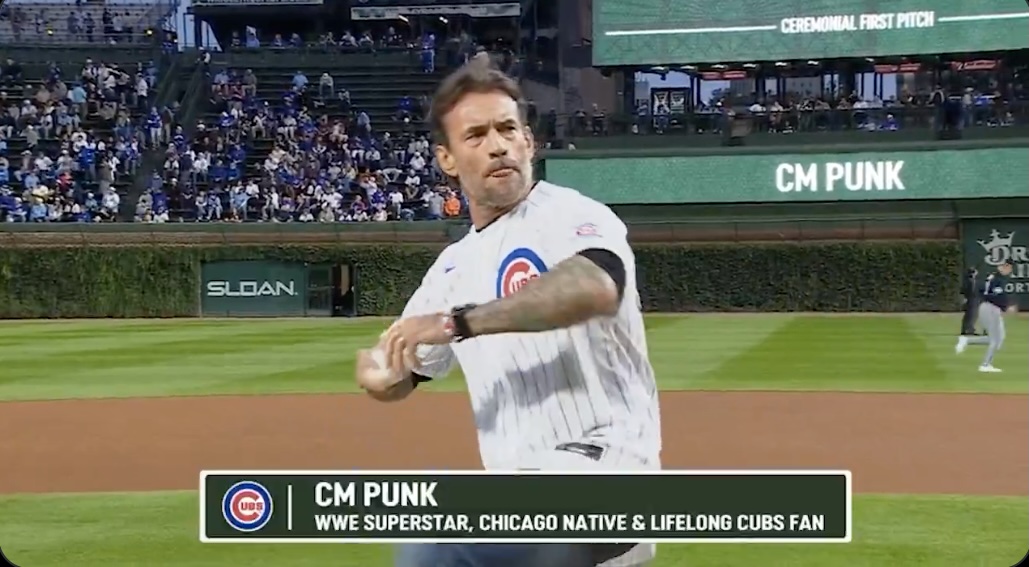 CM Punk Threw Out the First Pitch at a Cubs Game